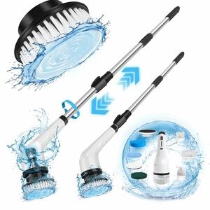 Electric Spin Scrubber with Extendable Handle